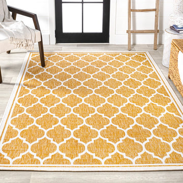 Trebol Moroccan Trellis Textured Weave Indoor/outdoor Area Rug